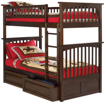 ADOUER WOOD Solid Sheesham Wood Bunk Bed with storage - Convertible into Two Separate Beds