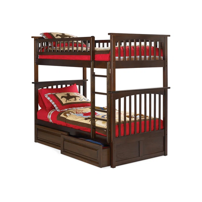ADOUER WOOD Solid Sheesham Wood Bunk Bed with storage - Convertible into Two Separate Beds