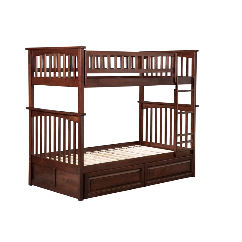 ADOUER WOOD Solid Sheesham Wood Bunk Bed with storage - Convertible into Two Separate Beds