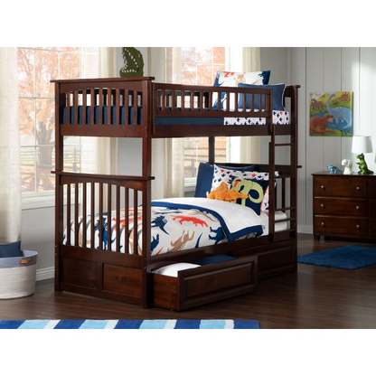 ADOUER WOOD Solid Sheesham Wood Bunk Bed with storage - Convertible into Two Separate Beds