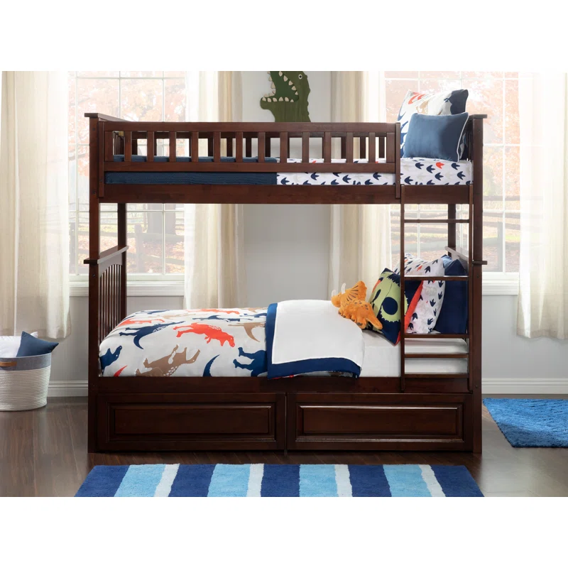 ADOUER WOOD Solid Sheesham Wood Bunk Bed with storage - Convertible into Two Separate Beds