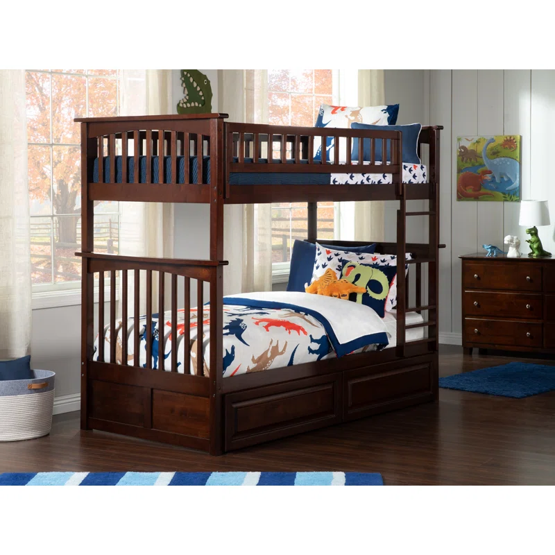 ADOUER WOOD Solid Sheesham Wood Bunk Bed with storage - Convertible into Two Separate Beds