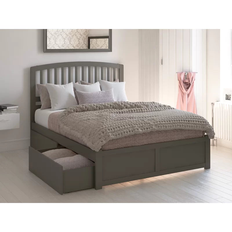 ADOUER WOOD Solid Sheesham Wood Classic Bed With both Side Storage Drawer–White Finish