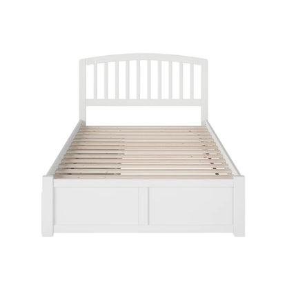 ADOUER WOOD Solid Sheesham Wood Classic Bed With both Side Storage Drawer–White Finish