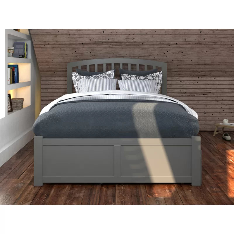 ADOUER WOOD Solid Sheesham Wood Classic Bed With both Side Storage Drawer–White Finish