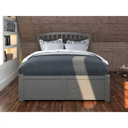 ADOUER WOOD Solid Sheesham Wood Classic Bed With both Side Storage Drawer–White Finish
