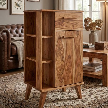 ADOUER WOOD Mid-Century Modern Sideboard Cabinet And Bedside Table
