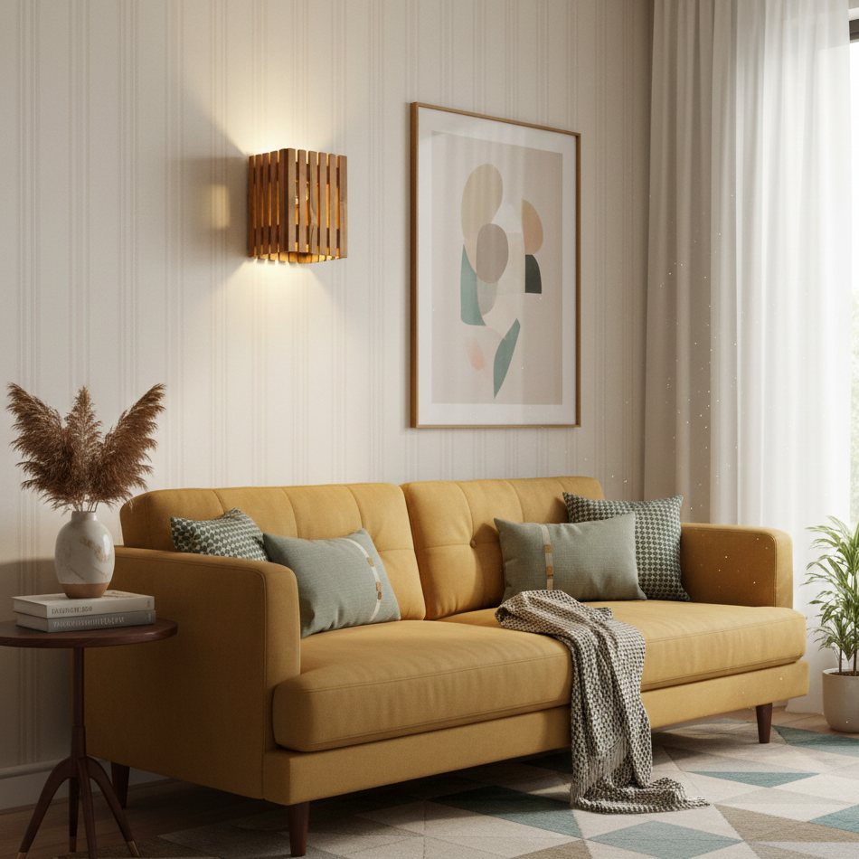 ADOUER WOOD Modern Zen Slatted Solid Wood Timber Wall Lamp