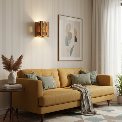 ADOUER WOOD Modern Zen Slatted Solid Wood Timber Wall Lamp