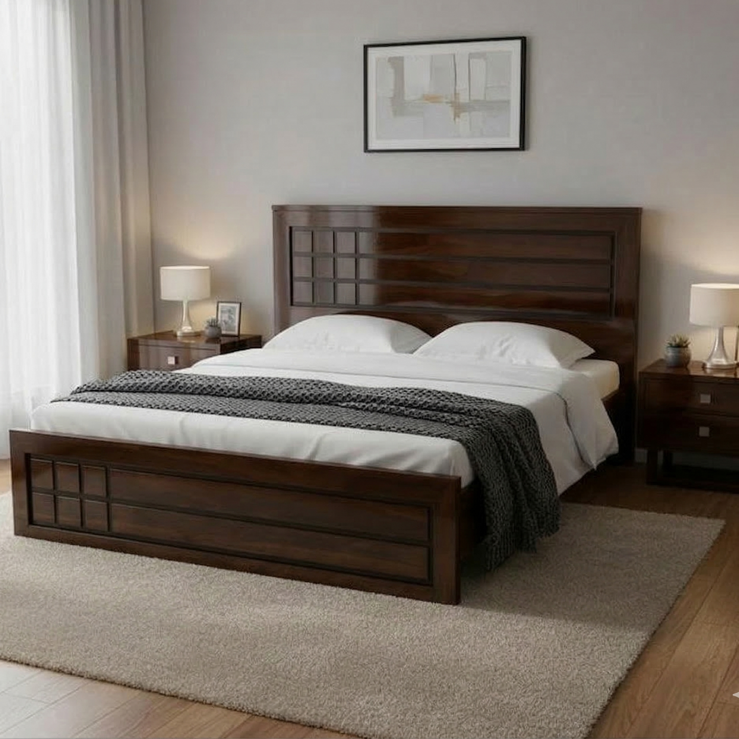 ADOUER WOOD Luxury Solid Wood Platform Bed Frame