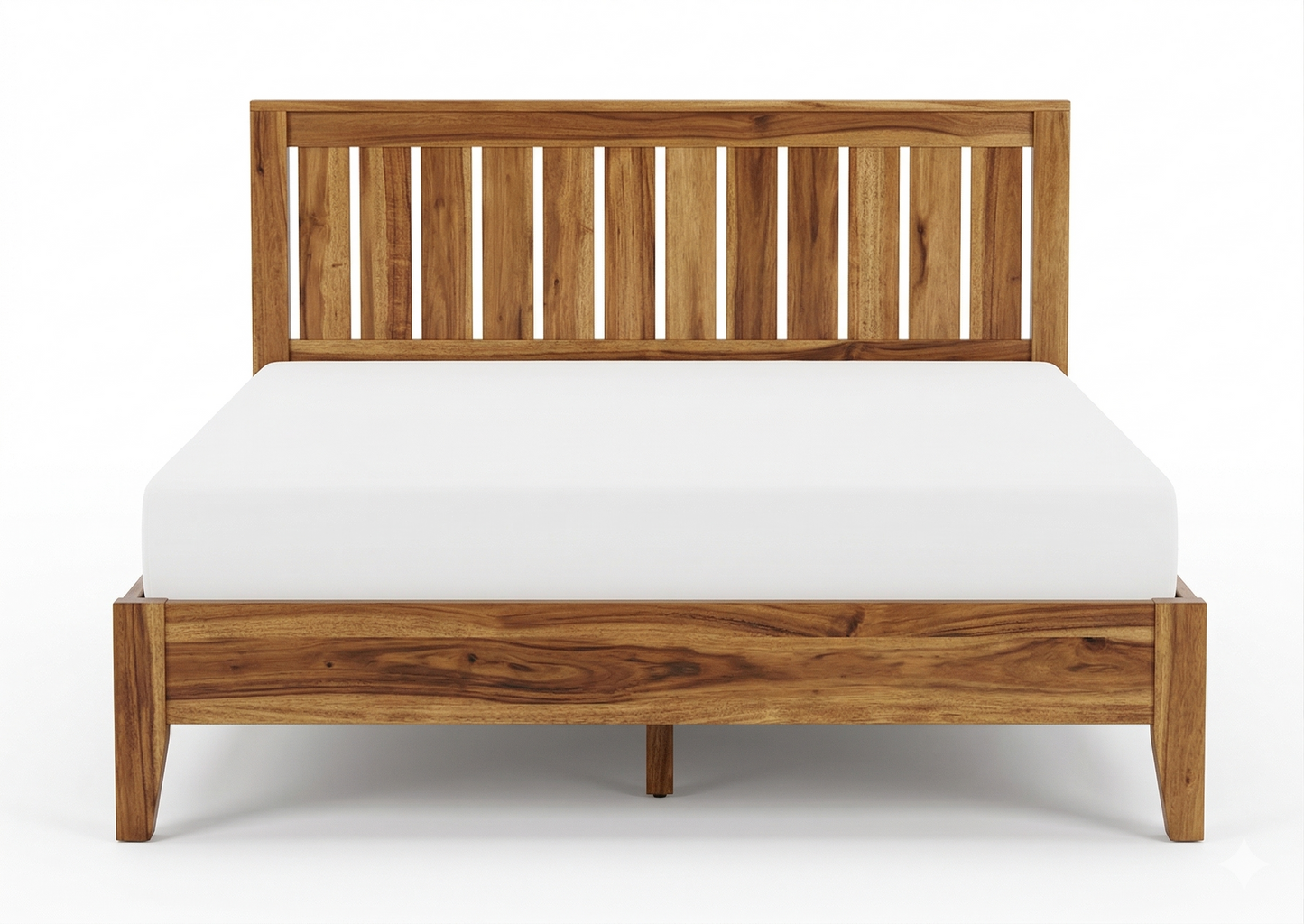 Classic Mission Style Solid Wood Bed – Natural / Walnut Finish –King/Queen