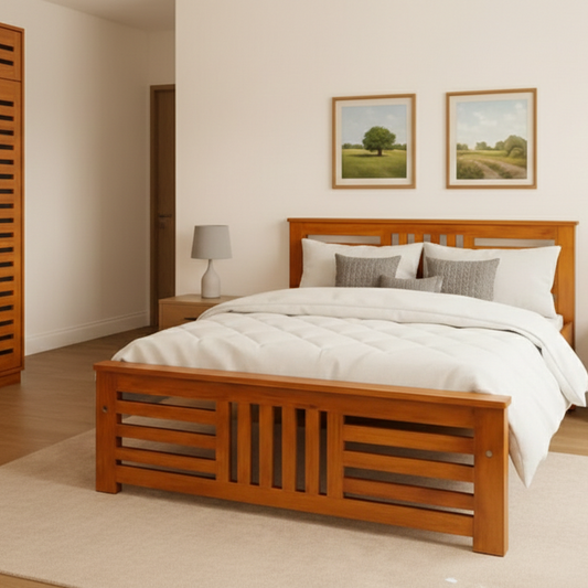 ADOUER WOOD Solid Wood Mission-Style Bed Frame