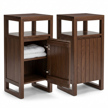 ADOUER WOOD Solid Acacia Wood Bathroom Floor Cabinet – Slim Freestanding Storage