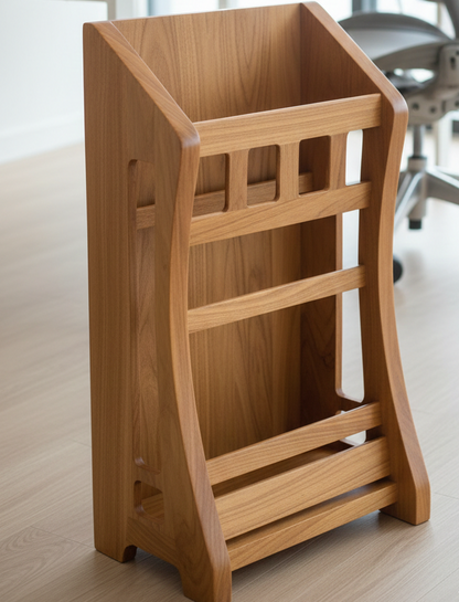 ADOUER WOOD Solid Wood Modern Wooden Magazine Rack & Book Stand