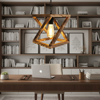 ADOUER WOOD Acacia wood  X-Frame Wood Hanging Lamp