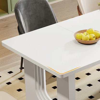 ADOUER WOOD "Modern Solid Sheesham Wood Black Rectangular Dining Table with Sleek Arch Base Design"