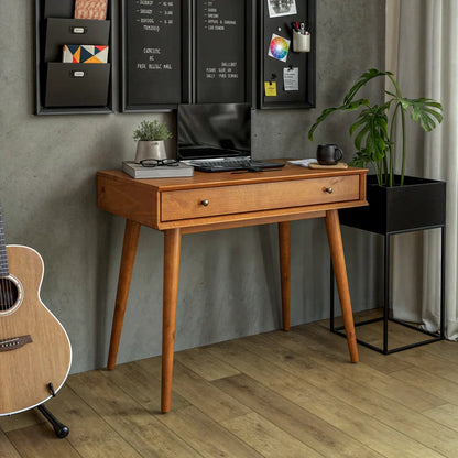 Adouer Wood Solid Sheesham Wood Beautiful Designer Study Desk With Drawer