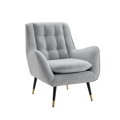 Classic Wingback Chair in Solid Wood and Cotton Fabric