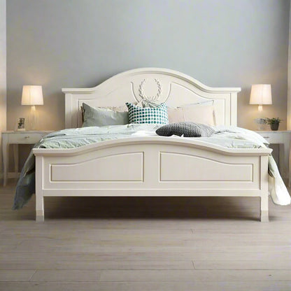 ADOUER WOOD Luxury Standard Bed Without Storage For Bedroom (Light Beige)