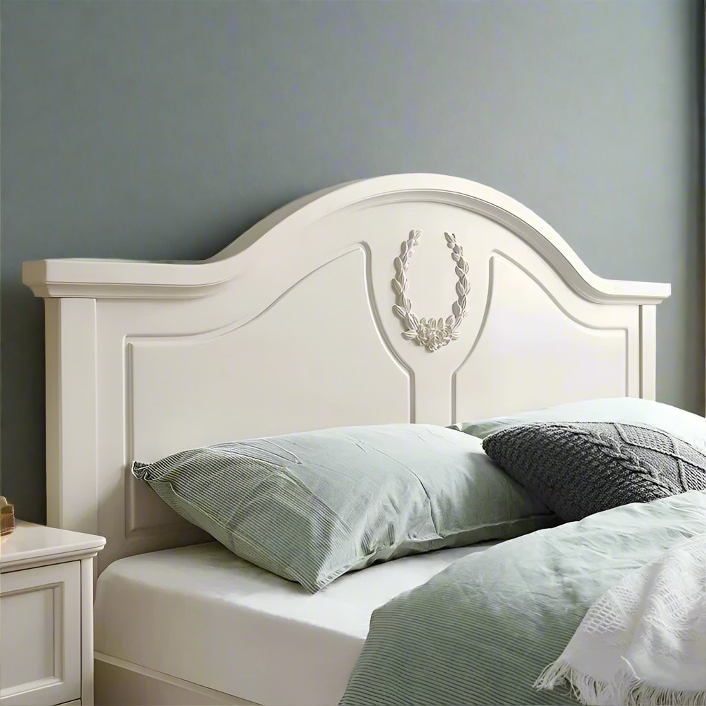 ADOUER WOOD Luxury Standard Bed Without Storage For Bedroom (Light Beige)