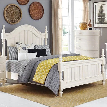 Adouer Wood "Elegant Poster Solid Sheesham Bed with Paneled Headboard and Footboard"