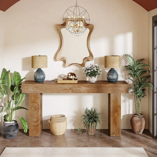 ADOUER WOOD 63-Inch Long Console Table Console Tables for Living Room Behind the Couch Farmhouse Entryway Table