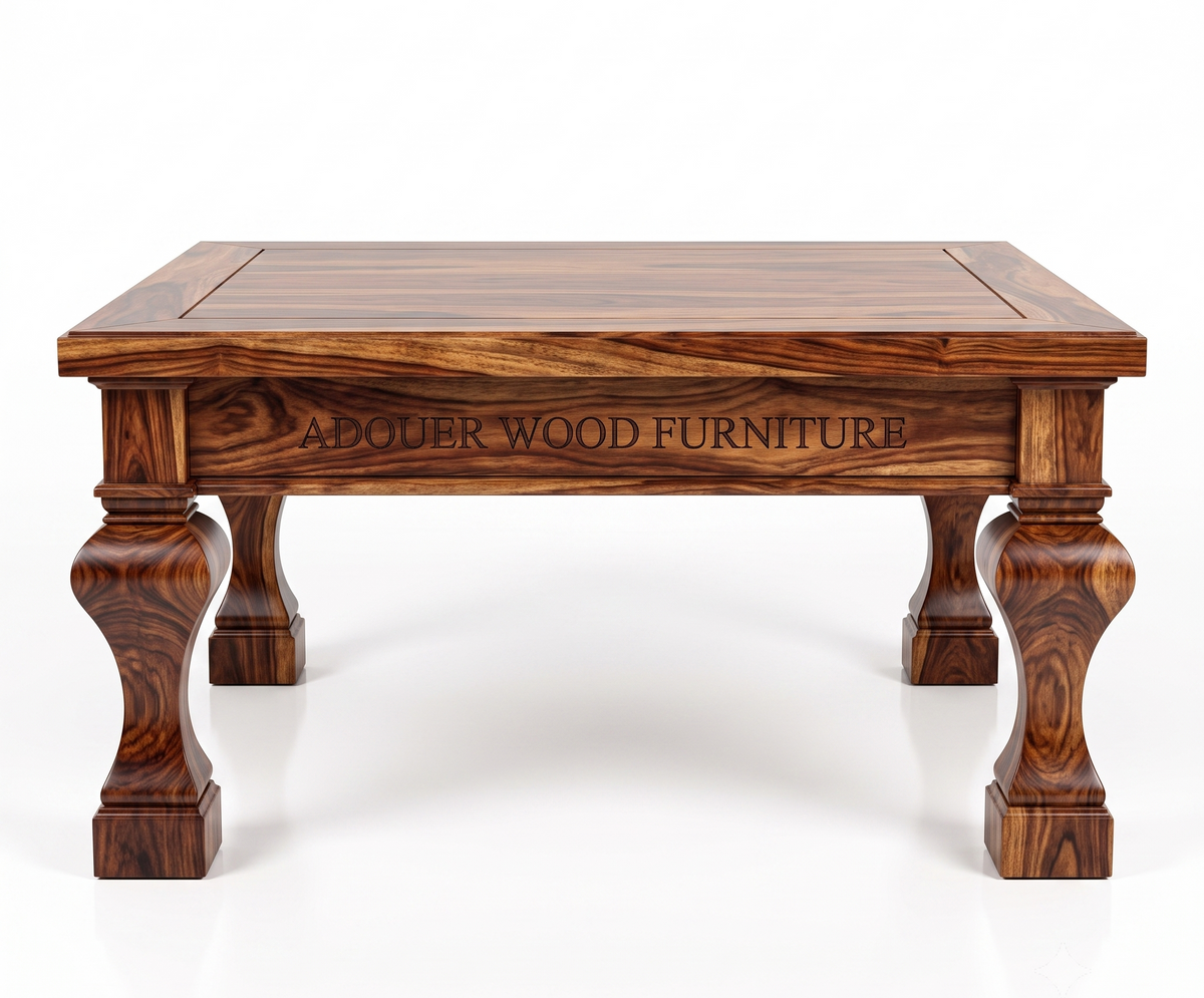 ADOUER WOOD Handcrafted Solid Coffee Table I chowki  – Rustic Farmhouse Living Room Table