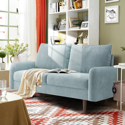 ADOUER WOOD Designer Solid Wood Frame 2 Seater Fabric Sofa For Home & Office