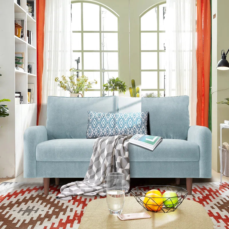 ADOUER WOOD Designer Solid Wood Frame 2 Seater Fabric Sofa For Home & Office
