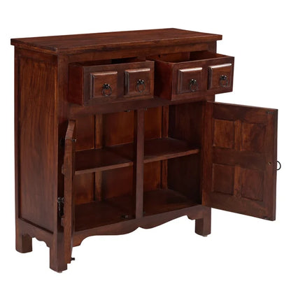 ADOUER WOOD Solid Sheesham Wood Traditional Design Accent Cabinet