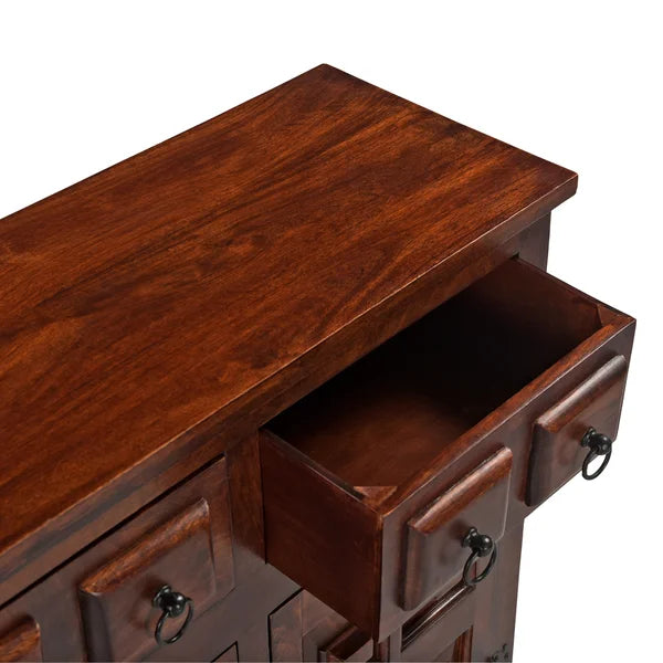 ADOUER WOOD Solid Sheesham Wood Traditional Design Accent Cabinet