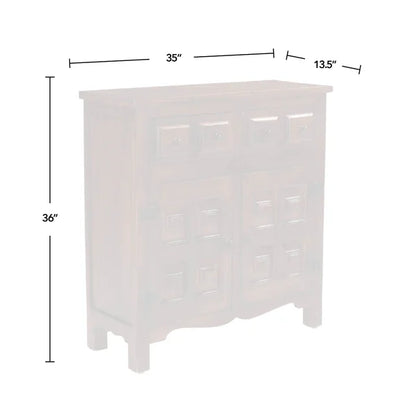 ADOUER WOOD Solid Sheesham Wood Traditional Design Accent Cabinet