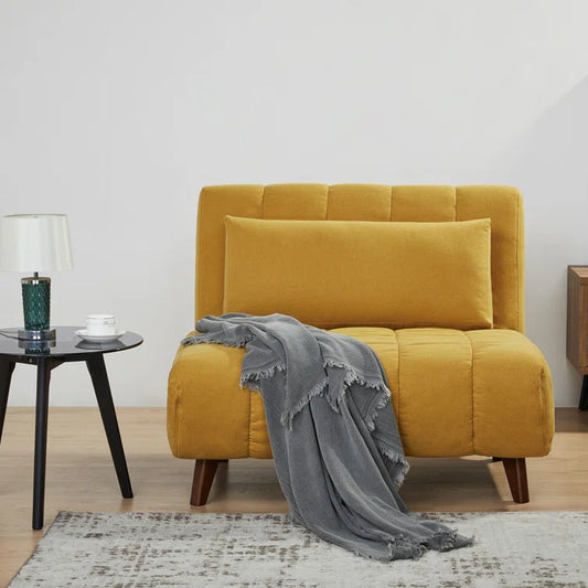 ADOUER WOOD Solid Wood Frame Foldable Backrest Sleeper Sofa Bed