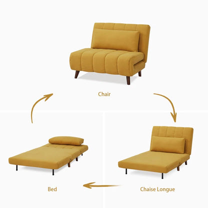 ADOUER WOOD Solid Wood Frame Foldable Backrest Premium Sleeper Sofa Bed
