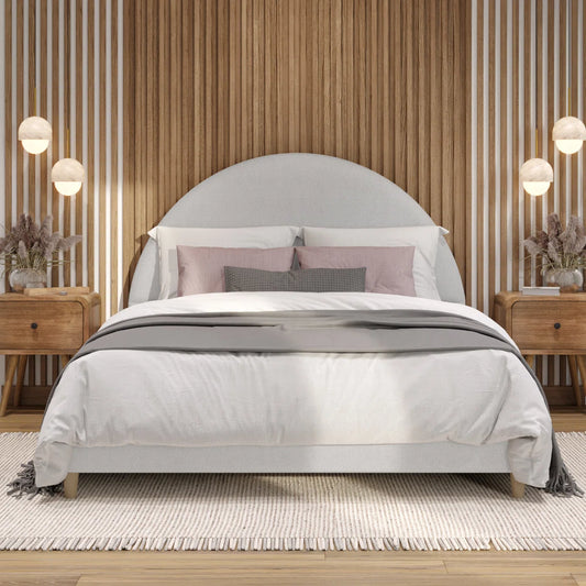 Adouer Wood "Luxury Pink Velvet Upholstered Bed with Channel Tufting and Modern Design