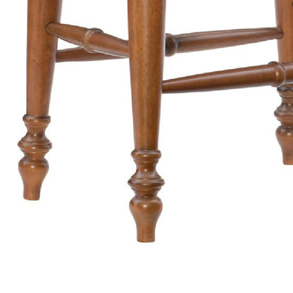 ADOUER WOOD Solid Acacia Wood Stool Upholstered Stool, Honey