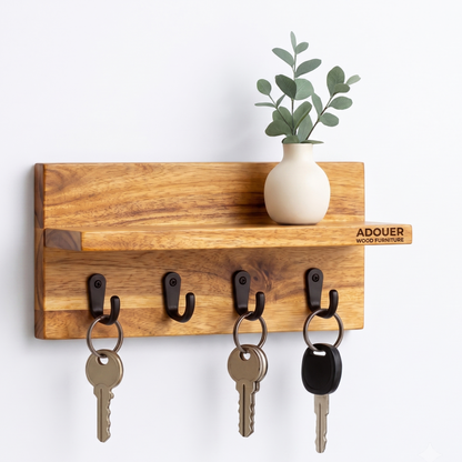 ADOUER WOOD Wall-Mounted Key Holder Entryway Organizer ( Set Of 2 Pcs )