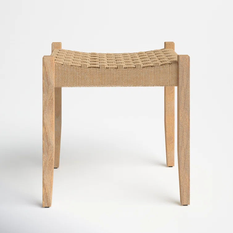 ADOUER WOOD Solid Acacia Wood Stool (Small Khaat), Natural