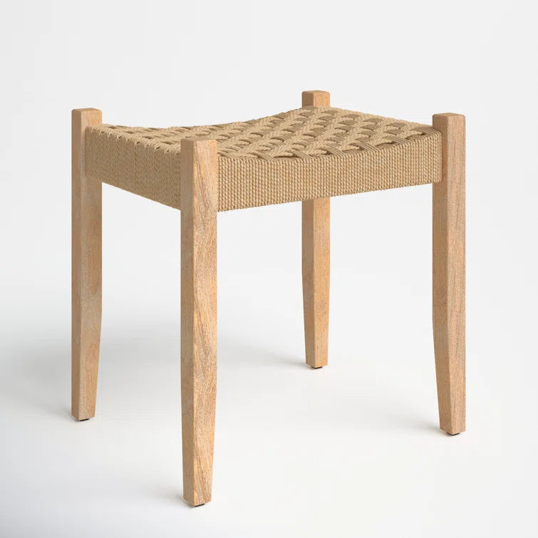 ADOUER WOOD Solid Acacia Wood Stool (Small Khaat), Natural