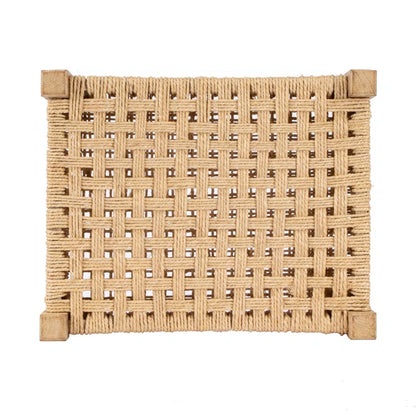 ADOUER WOOD Solid Acacia Wood Stool (Small Khaat), Natural