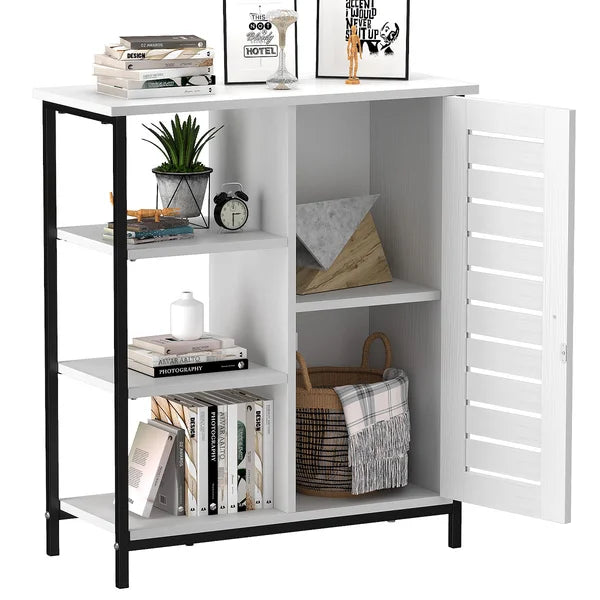 ADOUER WOOD Solid Sheesham Wood And Metal Frame & Leg Multi Use Accent Cabinet