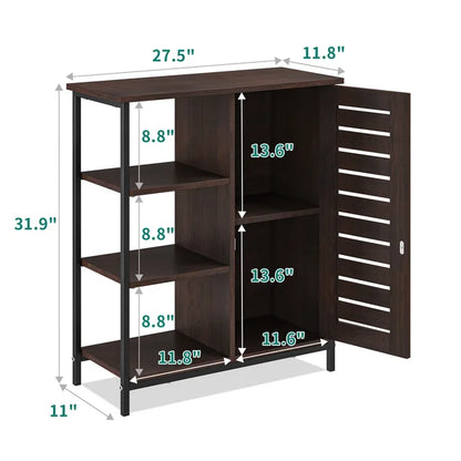 ADOUER WOOD Solid Sheesham Wood And Metal Frame & Leg Multi Use Accent Cabinet
