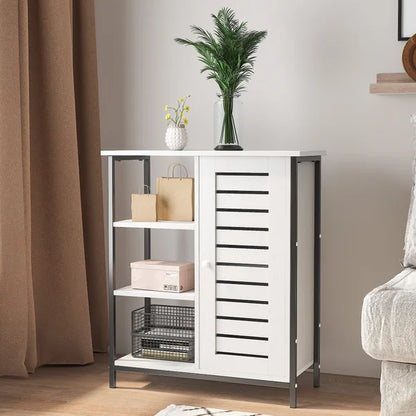 ADOUER WOOD Solid Sheesham Wood And Metal Frame & Leg Multi Use Accent Cabinet