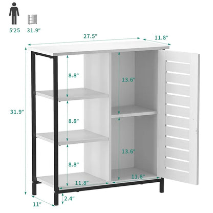 ADOUER WOOD Solid Sheesham Wood And Metal Frame & Leg Multi Use Accent Cabinet