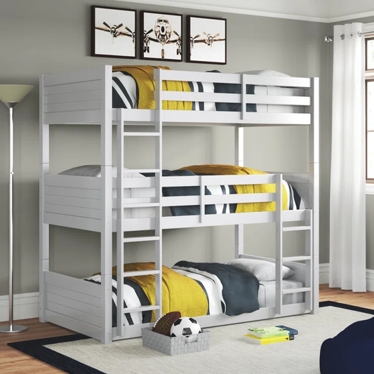 ADOUER WOOD Solid Sheesham Wood Bunk Bed for 3 persons