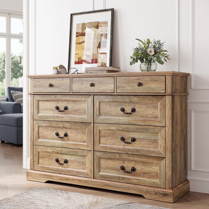 ADOUER WOOD 9 Drawers Solid Sheesham Wood Mulit Use Chest of Drawers