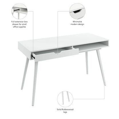 Adouer Wood Solid Sheesham Wood Modern One Drawer Study Table Home & Office