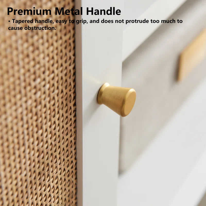 ADOUER WOOD Stylish Solid Sheesahm Wood Natural Rattan Cane 2 Door & Middle Storage Tv Unit For Home