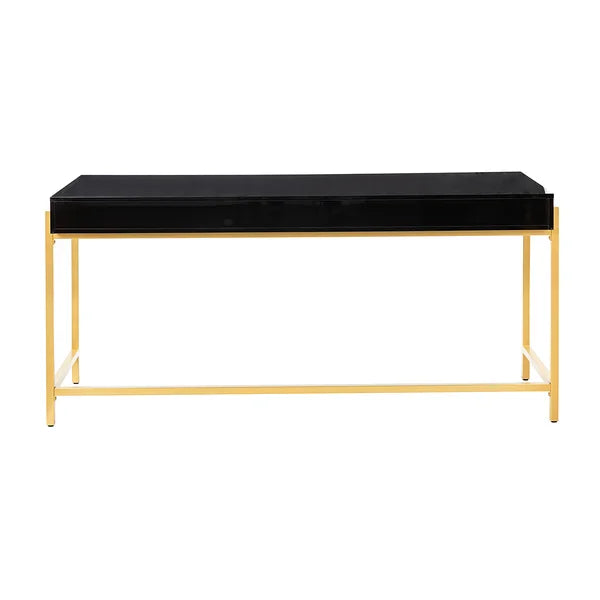 Solid Sheesham Wood 3 Drawers White Top & Gold Leg/Frame Multi Use Study Table For Home & Office