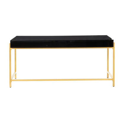 Solid Sheesham Wood 3 Drawers White Top & Gold Leg/Frame Multi Use Study Table For Home & Office